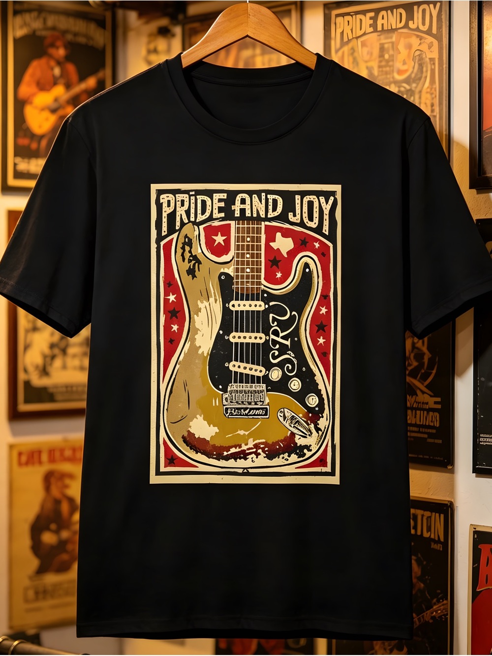 Stevie Ray Vaughn, Graphic T-Shirt Rock Band Tee